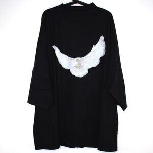 Yzy x GAP Mens Large Oversized 3/4 Sleeve Dove Tee Black T-Shirt NEW R1604